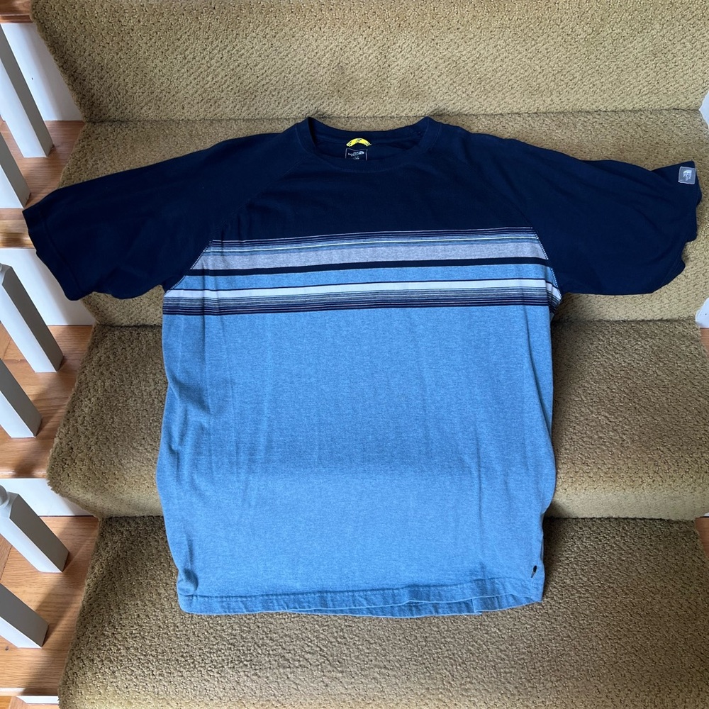 The North Face Men's Navy and Light Blue Tee